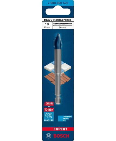 Ferramenta1.com | Bosch-a punta per ceramica hex-9 d 10x90 mm - PZ 1
