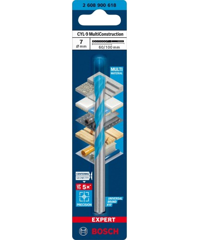 Ferramenta1.com | Bosch-a punta multiconstruction cyl-9  7x60/100 mm - PZ 5