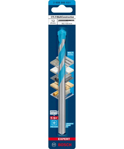 Ferramenta1.com | Bosch-a punta multiconstruction cyl-9 12x90/150 mm - PZ 5