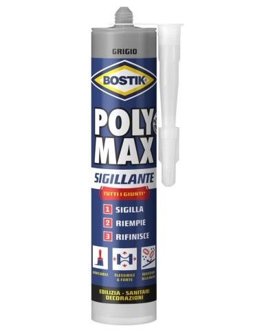 Ferramenta1.com | Bostik polymax sigillante 280 ml grigio cartuc - PZ 1