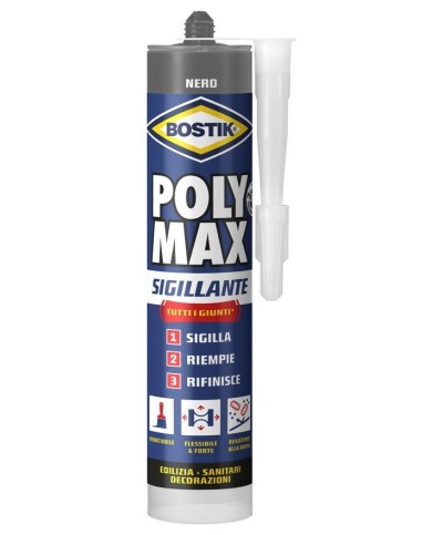 Ferramenta1.com | Bostik polymax sigillante 280 ml nero cartuccia - PZ 1