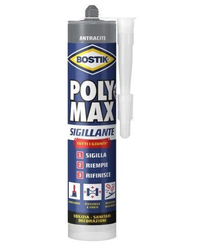 Ferramenta1.com | Bostik polymax sigillante 280 ml antracite cart - PZ 1