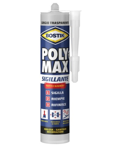 Ferramenta1.com | Bostik polymax sigillante 280 ml grigio tras cart - PZ 1