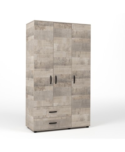 Ferramenta1.com | Kit armadio 3 ante + 2 cassetti 120x52x205 cm rovere plat.k355 - PZ 1