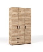 Ferramenta1.com | Kit armadio 3 ante + 2 cassetti 120x52x205 cm rovere m. k358 - PZ 1