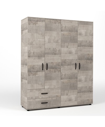 Ferramenta1.com | Kit armadio 4 ante + 2 cassetti 160x52x205 cm rovere plat.k355 - PZ 1