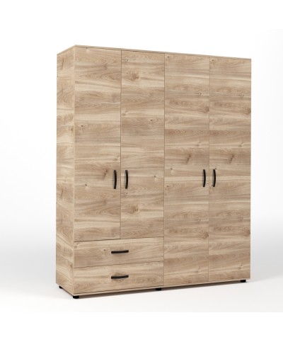 Ferramenta1.com | Kit armadio 4 ante + 2 cassetti 160x52x205 cm rovere m. k358 - PZ 1