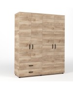 Ferramenta1.com | Kit armadio 4 ante + 2 cassetti 160x52x205 cm rovere m. k358 - PZ 1