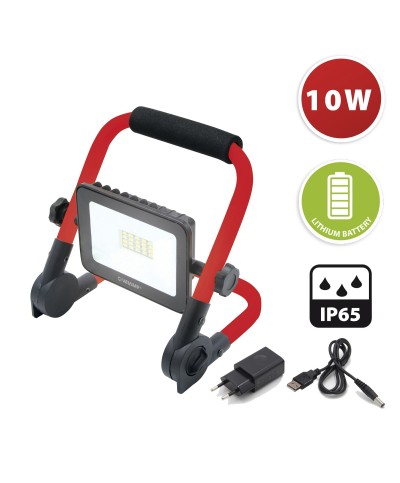 Ferramenta1.com | PROIETTORE LED 10W 600LM RICARICABILE CON SUPPORT...