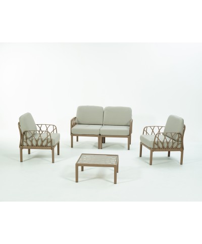 Ferramenta1.com | Salotto garda 4 pz c/cuscini tortora - PZ 1