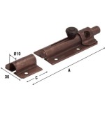 Ferramenta1.com | Catenaccio portalucchetto 248 bronz 105 mm - PZ 10