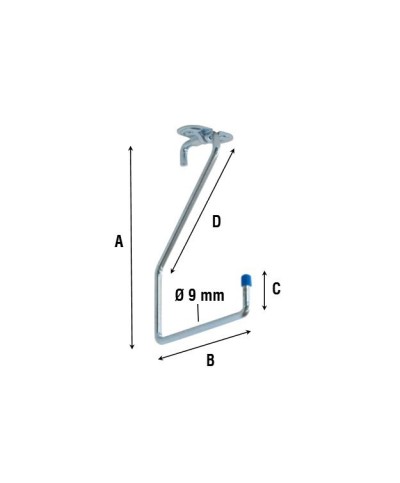 Ferramenta1.com | Gancio zincato 4100 a forma l da soffitto 150 mm - PZ 10