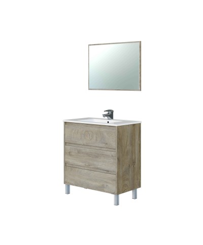 Ferramenta1.com | Kit mobile bagno dakota 3 cassetti 80 alaska s/lav - PZ 1