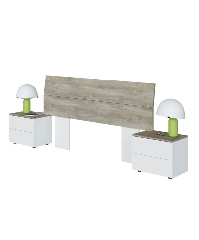 Ferramenta1.com | Kit testiera letto matr +2 comodini bia artik rov - PZ 1