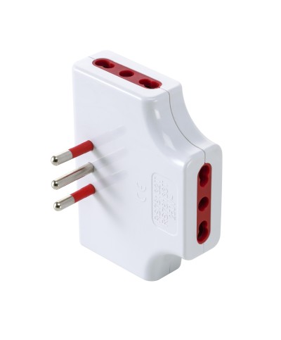 Ferramenta1.com | Rosi 78132 adattatore piatto triplo 10a 3pr bip c/limit - PZ 1