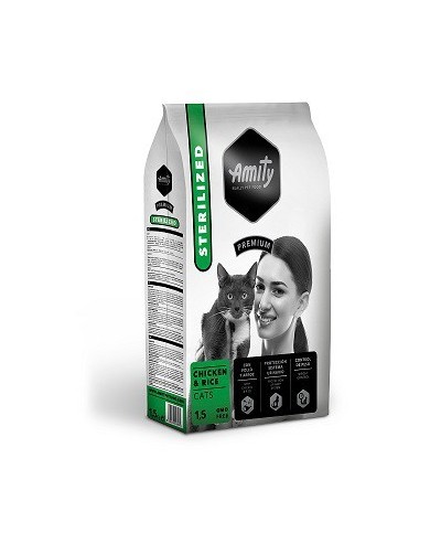 Ferramenta1.com | Cibo gatto amity 1,5 kg sterilized chicken  rice - PZ 8