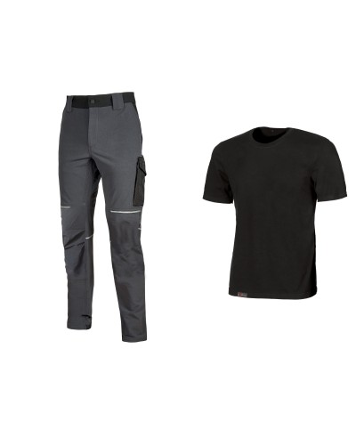 Ferramenta1.com | Workwear kit 2 t-shirt+ pantal black/grey tg  xl - CF 1