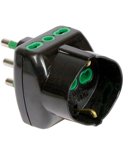 Ferramenta1.com | Fme 82.241 adattatore 16a 2p+t-2 bipas schuk nero - PZ 1