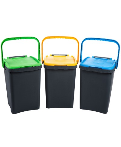 Ferramenta1.com | Pattumiera  50 l ecoplus c/maniglia kit 3 pezzi - PZ 1