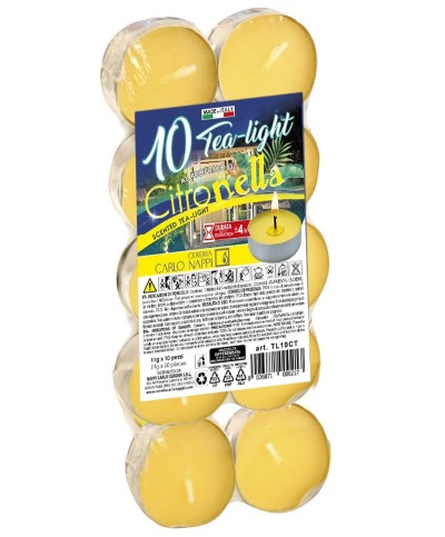 Ferramenta1.com | Tealight citronella 3,6x1,7 cm pezzi 10 - CF 24