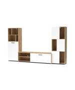 Ferramenta1.com | Parete attrezzata joy cm 240x35x137 rovere gold/bi - PZ 1