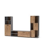Ferramenta1.com | Parete attrezzata joy cm 240x35x137 rovere gold/gr - PZ 1