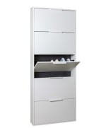 Ferramenta1.com | Scarpiera 5 ribalte slim cm. 65x15x174 h bianco - PZ 1