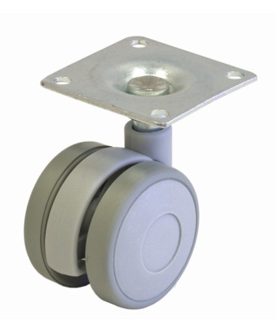 Ferramenta1.com | Bl ruota per mobile d.40 mm piastra grigio 2 pz - BL 4