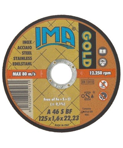 Ferramenta1.com | Ima disco p/inox gold piano d 125x1,6 mm - PZ 50