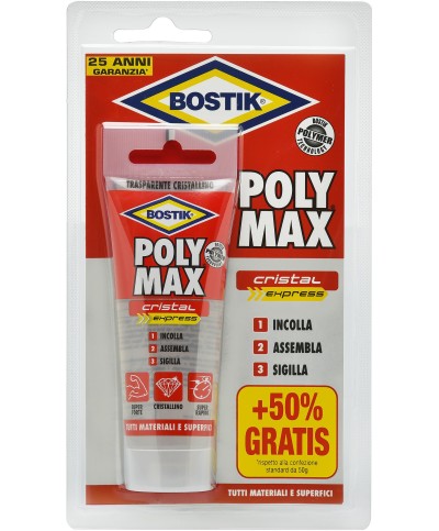 Ferramenta1.com | Bostik polymax cristal express  75 g blister - PZ 12
