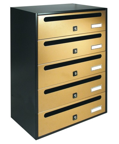 Ferramenta1.com | Cassetta postale alubox cubo/r 5 38,5x25x53 oro - PZ 1