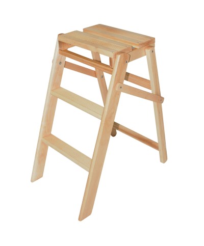 Ferramenta1.com | Sgabello legno a 3 gradini pieghevole - PZ 1
