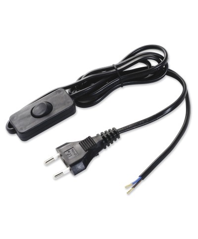 Ferramenta1.com | Cavo 1,5 m 2x0,75 c/interruttore nero - PZ 5