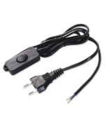 Ferramenta1.com | Cavo 1,5 m 2x0,75 c/interruttore nero - PZ 5