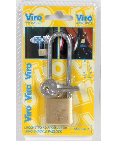 Ferramenta1.com | Viro bl 555.49.7 lucchetto ott arco lungo 50 mm - PZ 6