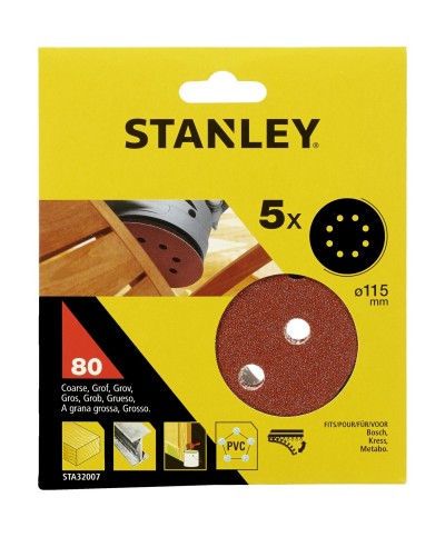 Ferramenta1.com | Piranha stanley sta32007 (x32007) 5 dischi vel. rot orb 115 gr.80 - CF 1