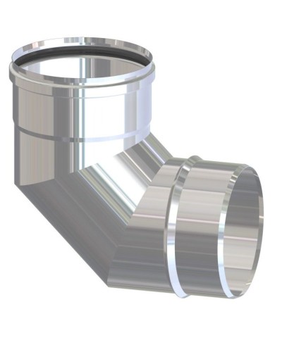 Ferramenta1.com | Gomito inox aisi 304 per pellet 90  8 cm - PZ 4