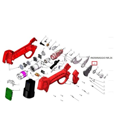 Ferramenta1.com | R ingranaggio nr.24 forbici pota batt.dj-025 - PZ 1