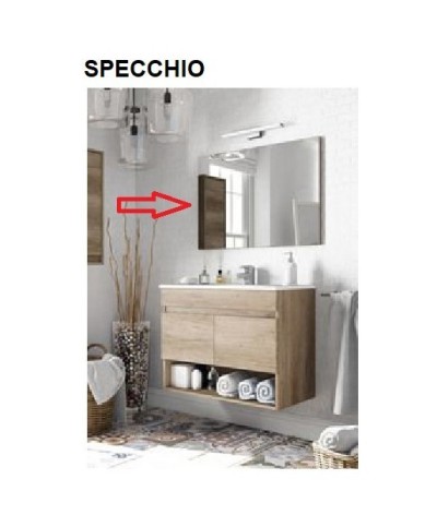 Ferramenta1.com | R specchio x kit mobile bagno dakota 2a cm.80x45x64h rovere - PZ 0
