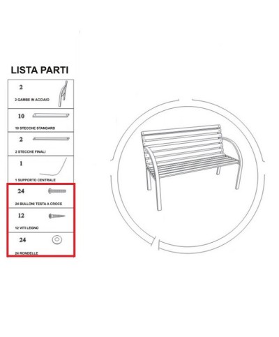Ferramenta1.com | R kit montaggio x  panchina viale - CF 0