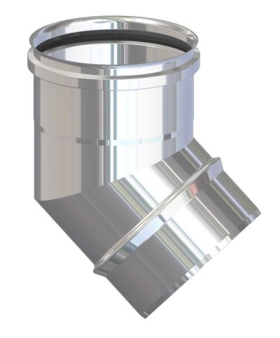 Ferramenta1.com | Gomito inox aisi 304 per pellet 45 8 cm - PZ 6