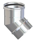 Ferramenta1.com | Gomito inox aisi 304 per pellet 45 8 cm - PZ 6