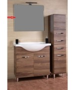 Ferramenta1.com | R specchio x mobile bagno antonella 2 ante + 3 cassetti 105 noce - PZ 1