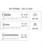 Ferramenta1.com | R kit viteria s01.51.003 x armadio sporco pulito resina 1 anta 175x59x39 kit - CF 1