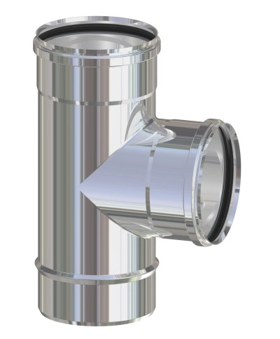 Ferramenta1.com | Raccordo a t inox attacco ffm per pellet d  8 cm - PZ 2