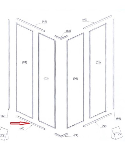 Ferramenta1.com | R profilo (a2)x box doccia crilex goccia 1,6 mm 68-80x68-80 bco - PZ 1