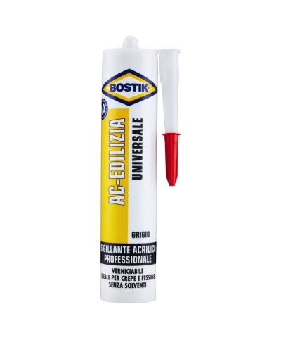 Ferramenta1.com | Bostik acrilico edilizia 300 ml grigio cartuccia - PZ 24