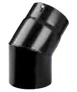 Ferramenta1.com | Gomito plus porcellanato 45 d 15 cm nero opaco - PZ 1