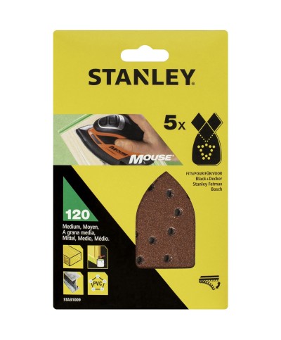 Ferramenta1.com | Piranha stanley sta31009 (x31009) 5 fogli velcro per mouse gr.120 - CF 1