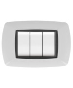 Ferramenta1.com | Placca life living plast bianco 3p cornice nero - PZ 10